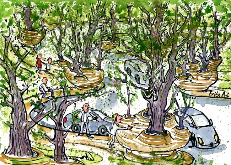 Tegning af en alternativ vej-type