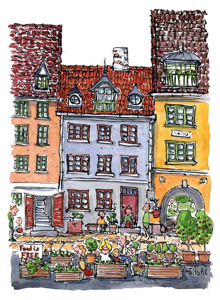 Tegning af Fortovshaver