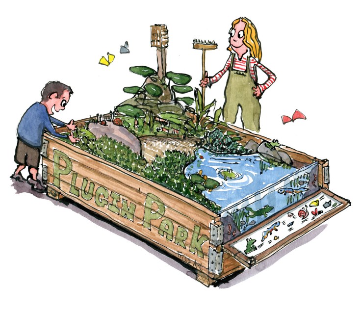 Tegning af mikro plug-in biodiversity park