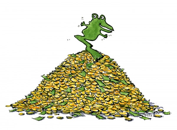 Tegning af Jin Chan - den kinesiske penge frø