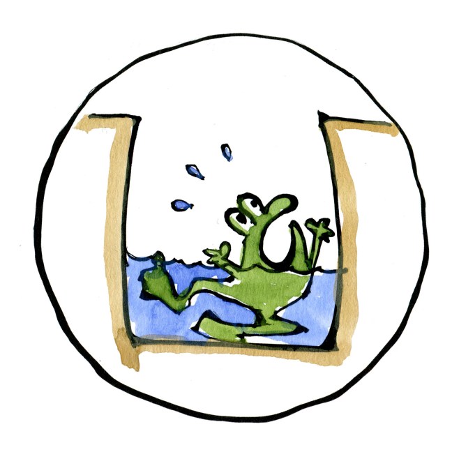 Frø der er fanget under lodret kant